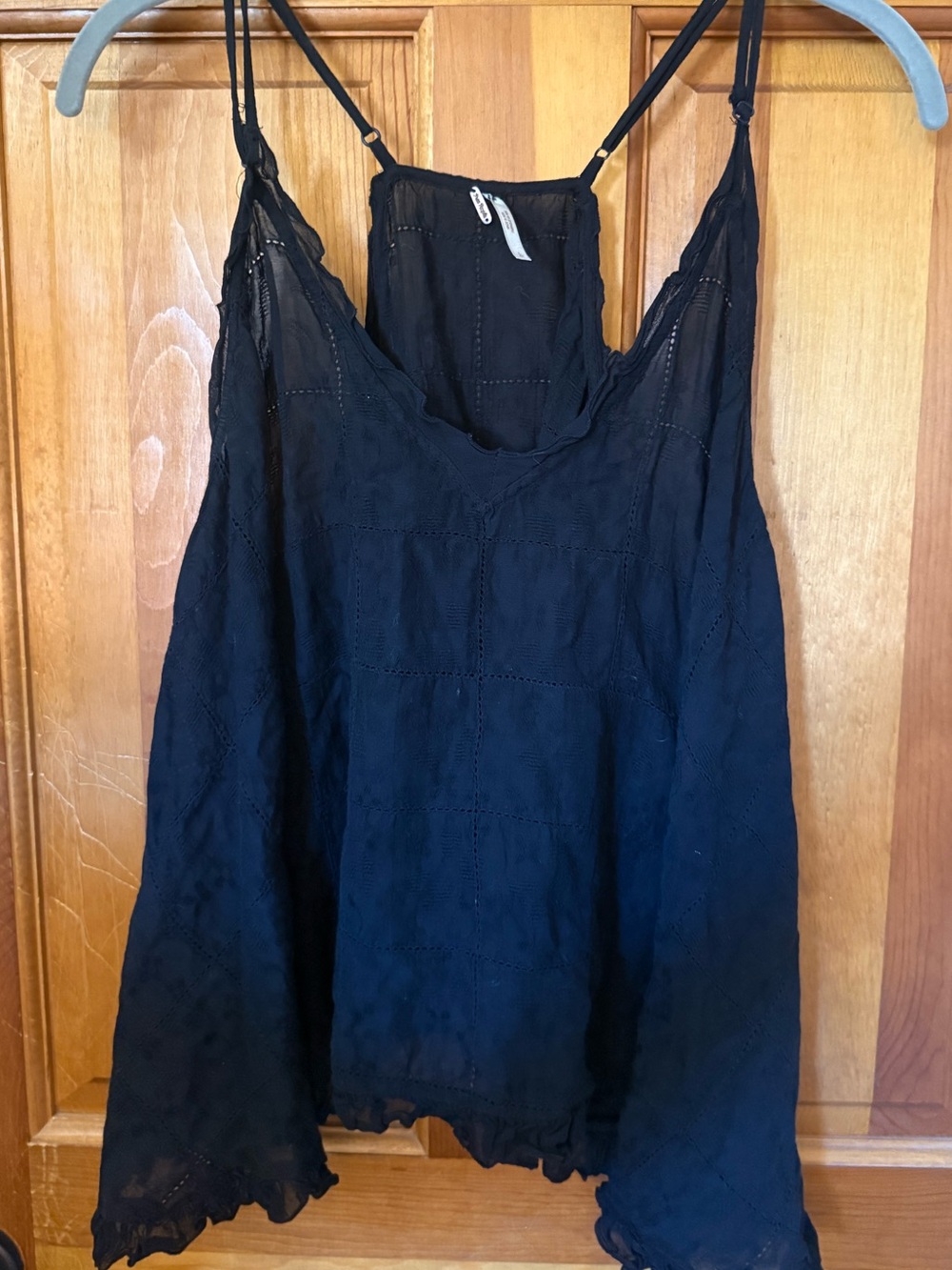 Free People Black Eyelet Spaghetti Strap Camisole